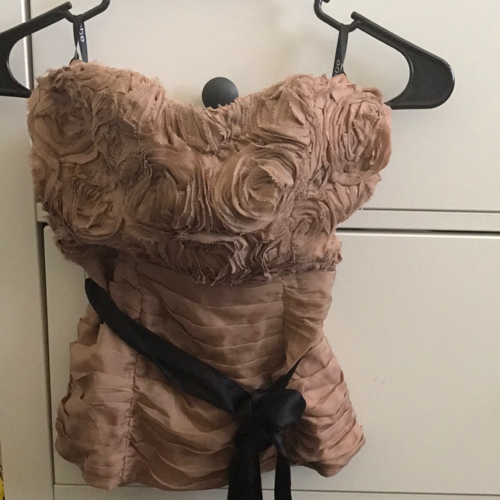 Bebe floral detail strapless top